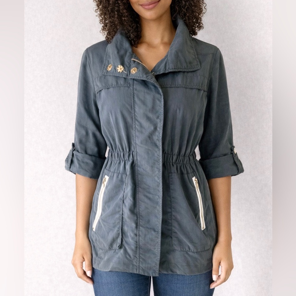 Anthropologie Millard Fillmore Gray Anorak Hooded Jacket Size S